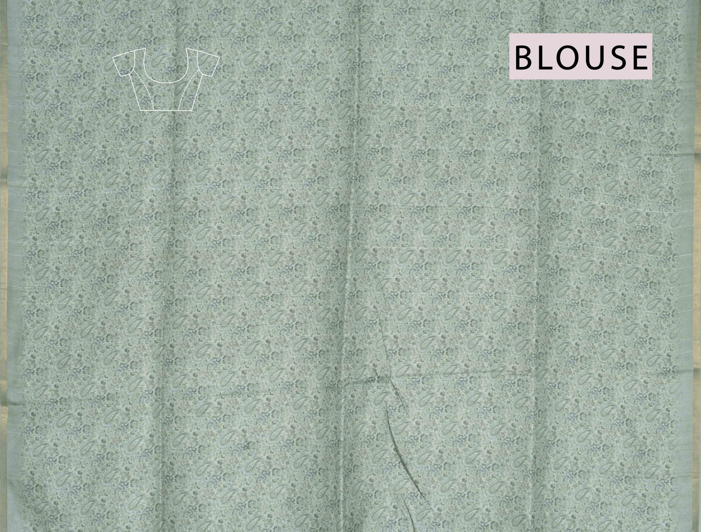 Light Green Paisely Prettiness Malai Semi Silk Saree