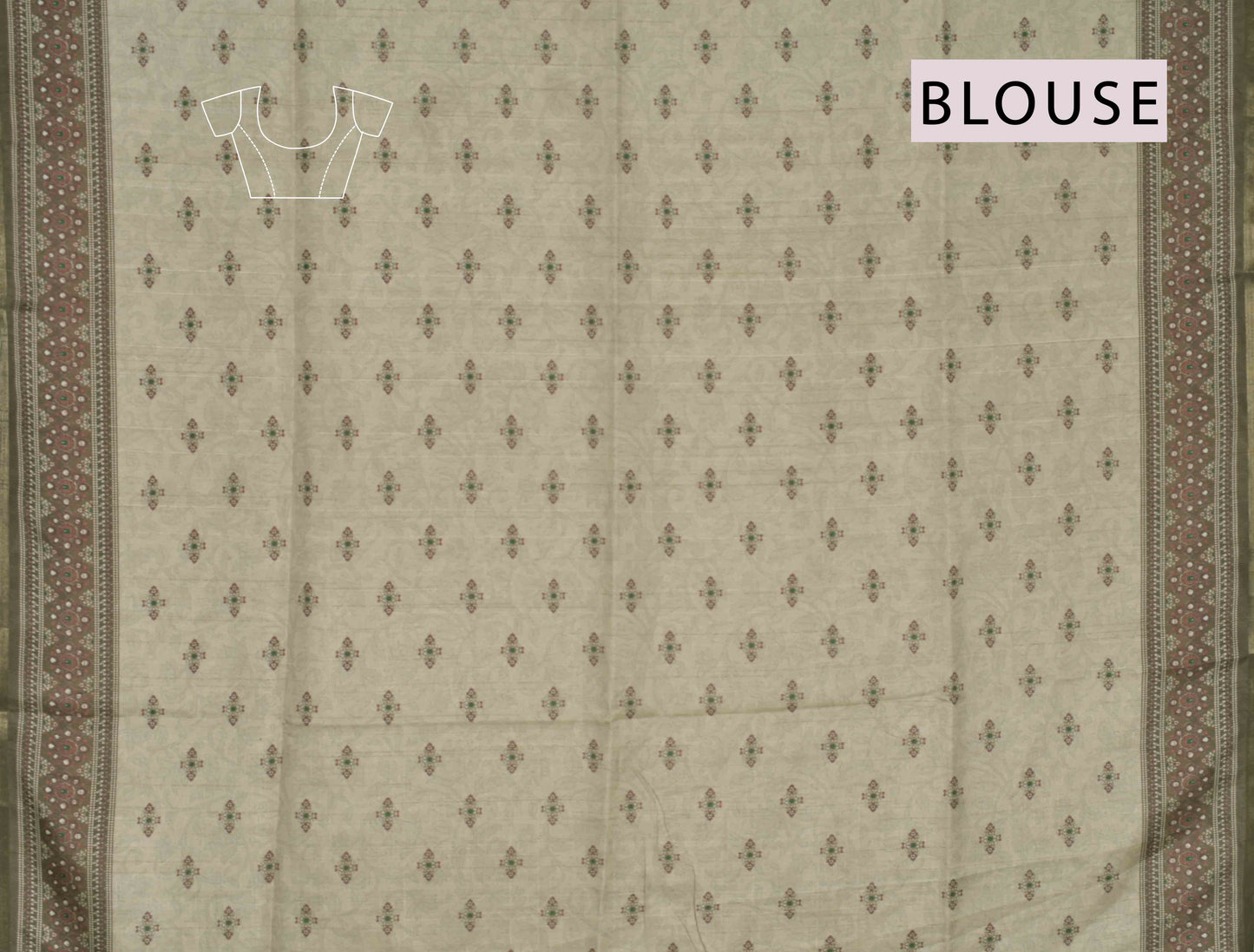 Dark Sandal Printed Paradise Malai Semi Silk Saree