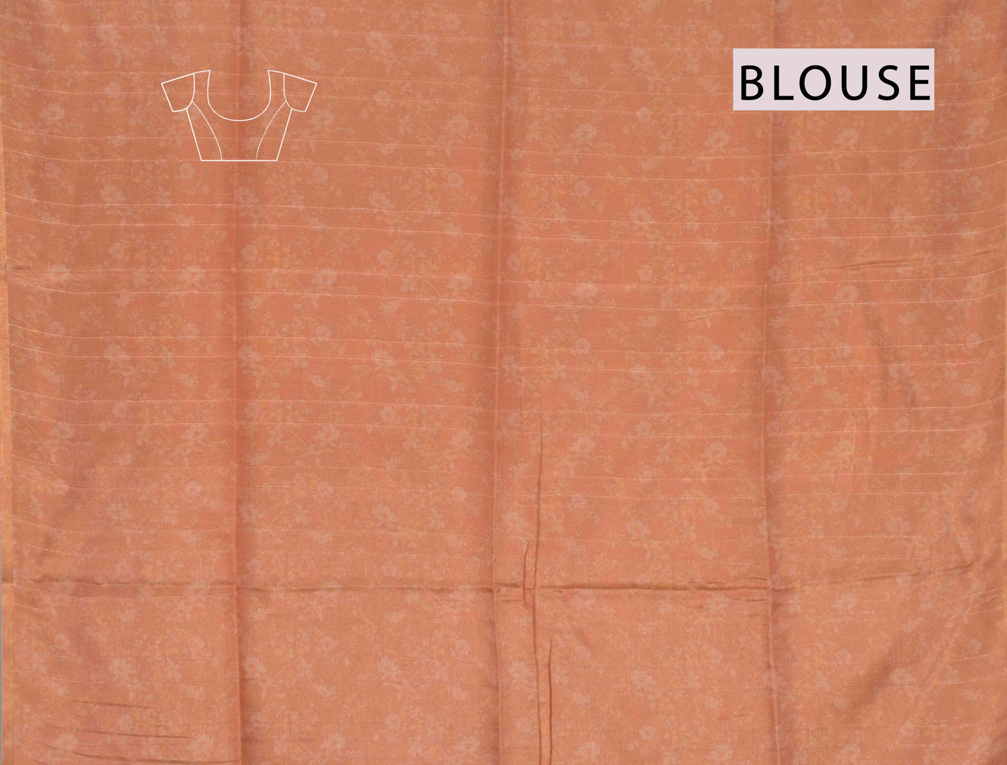 Light Pink Floral Orange Zari Border Semi Metalic Tissue Silk Saree