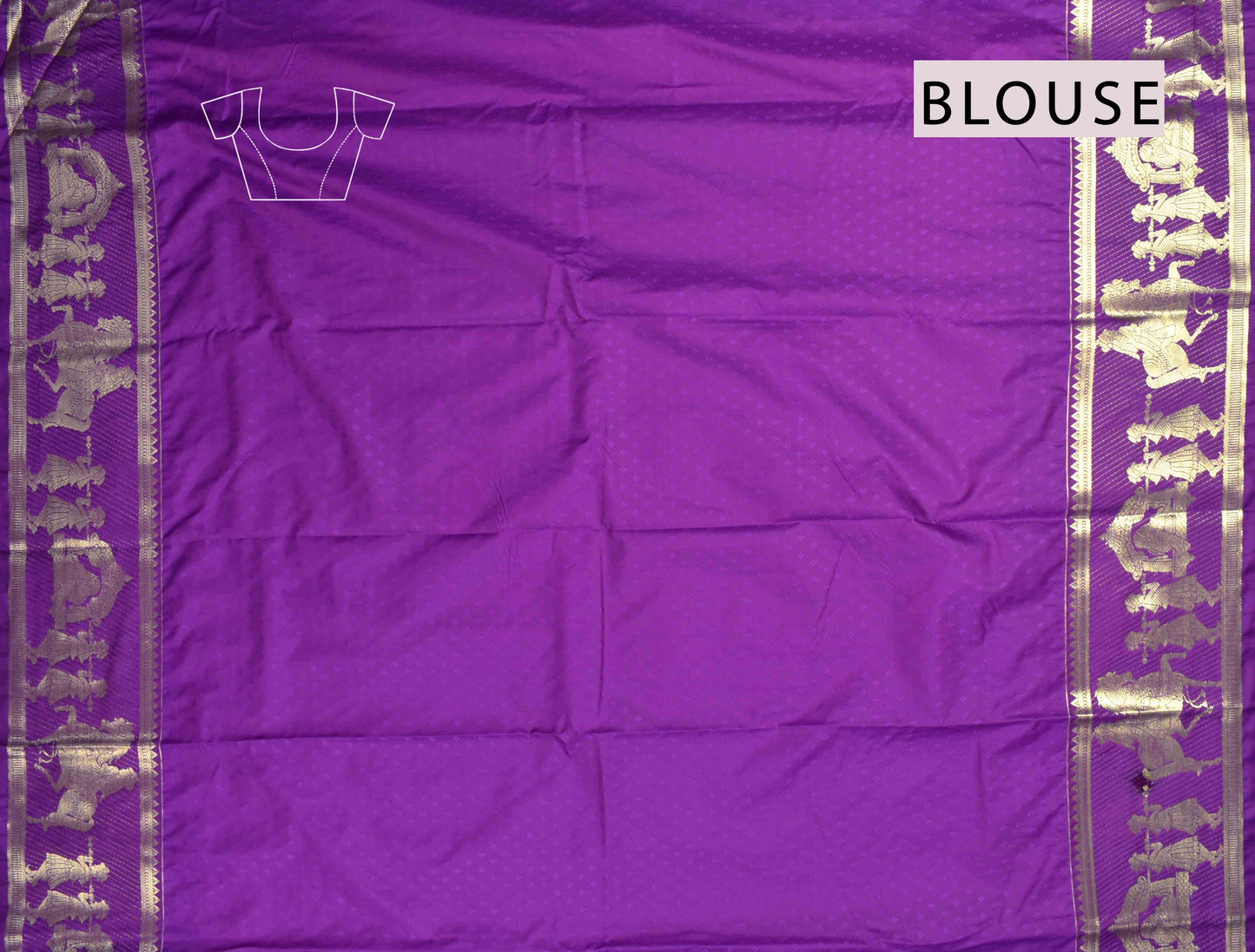 Golden Yellow Semi Silk Contrast Palanquin Border Pallu Saree