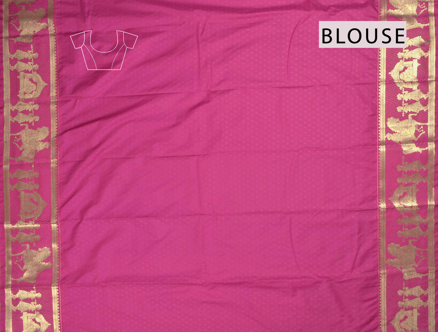 Golden Light Blue Semi Silk Contrast Palanquin Border Pallu Saree