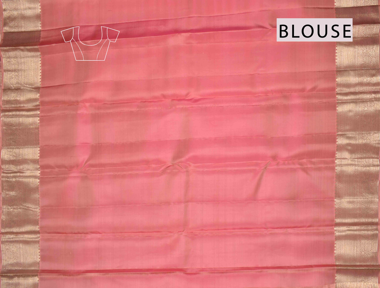 Golden Pink Kanchipuram Bridal Pure Silk Floral Flowers Body Zari Border Pallu Saree NAA219