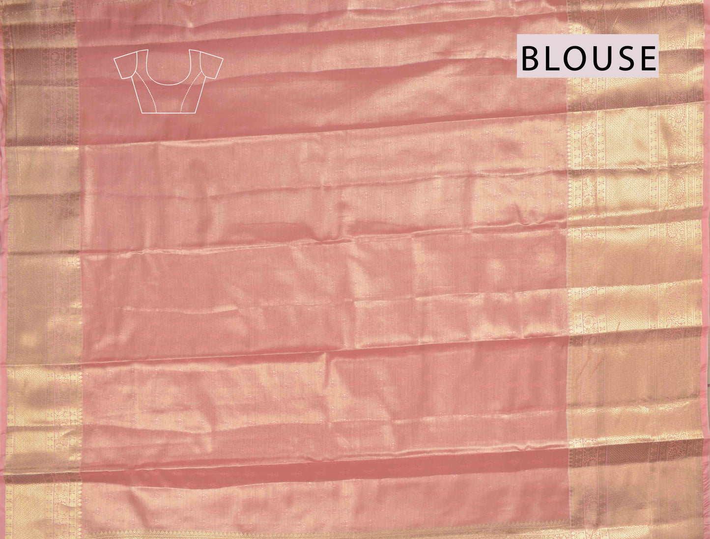 Golden Light Pink Semi Silk Tissue Fancy Animals Print Saree