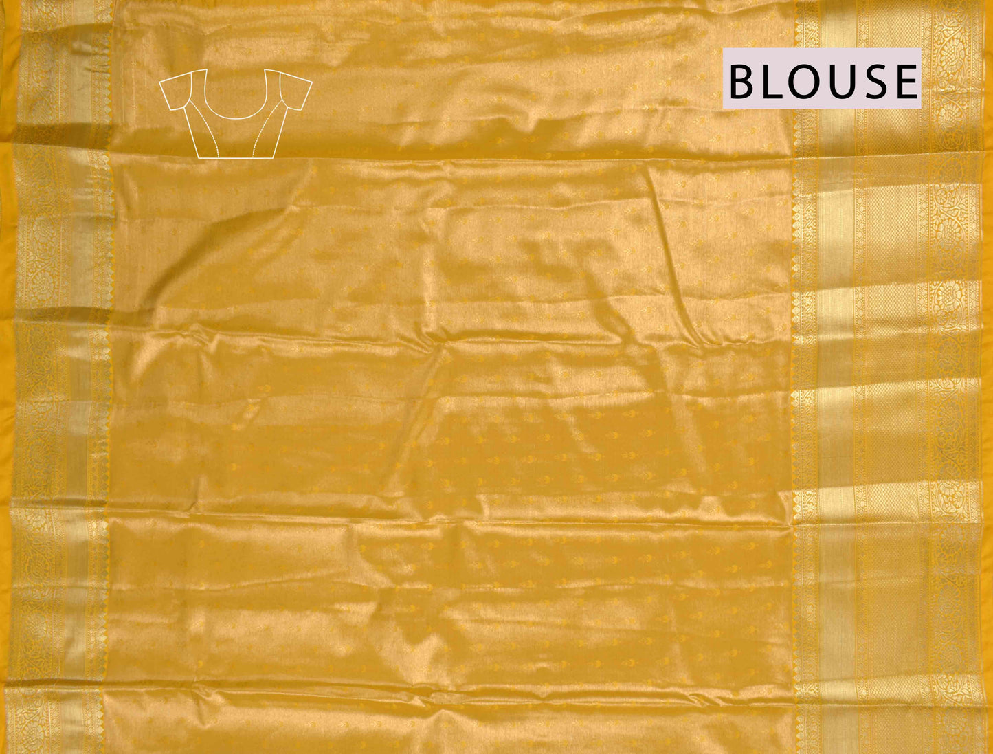 Golden Yellow Semi Silk Tissue Fancy Print Saree