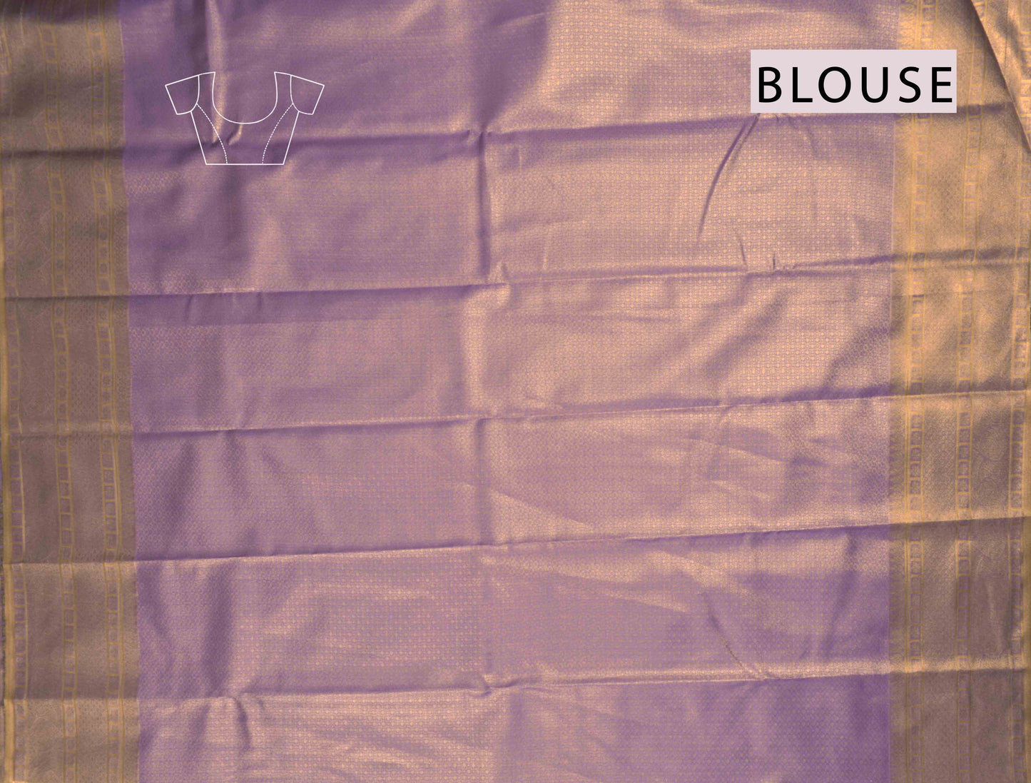 Golden Voilet Semi Tissue Silk Cross Lines Fancy Print Zari Border Saree