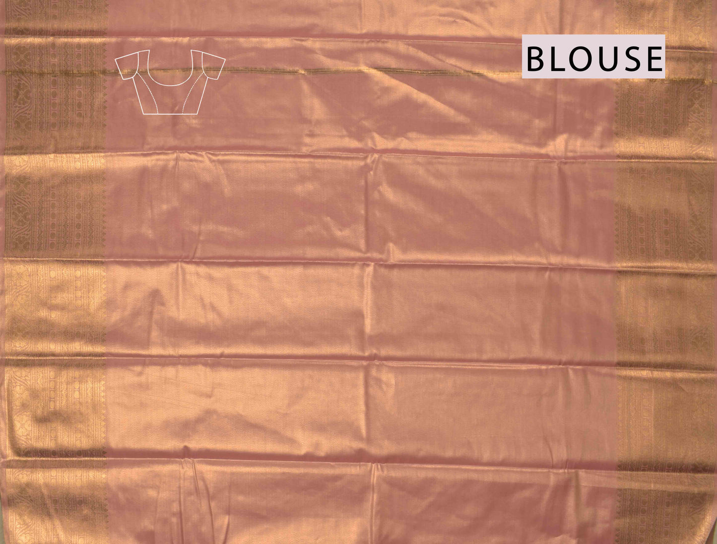 Golden Pink Semi Tissue Silk Fancy Butta Zari Border Pallu Saree