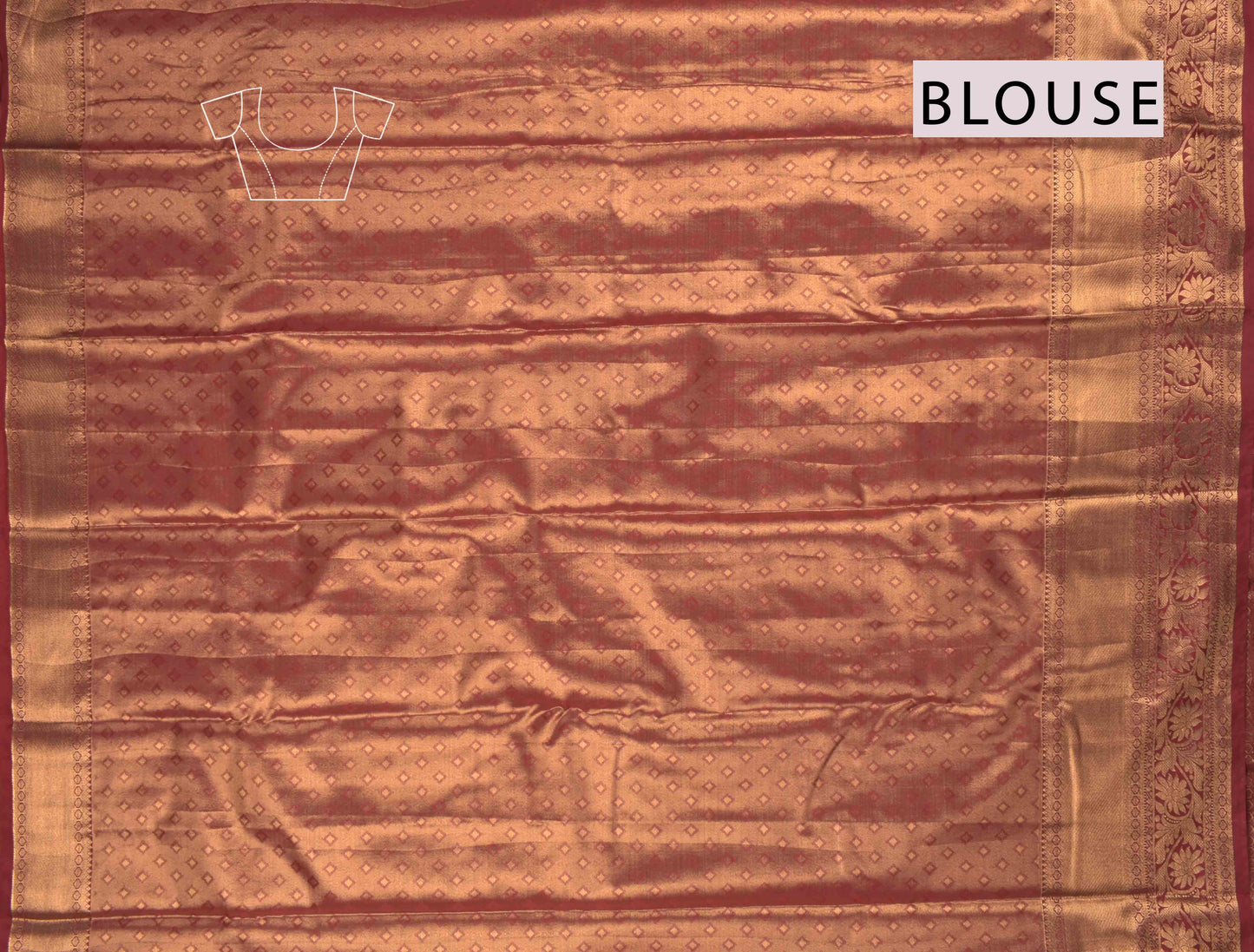 Golden Green With Maroon Semi Silk Lotus Weaving Butta Zari Border Pallu Saree NAA1001