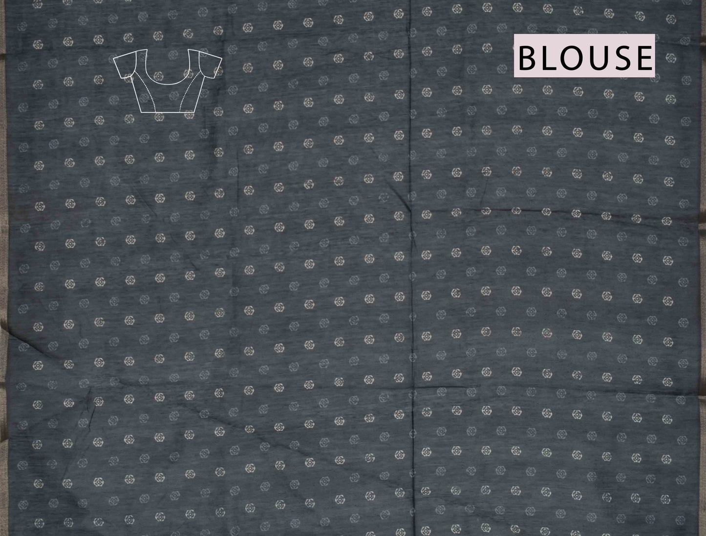 Black Semi Chanderi Cotton Floral Bulbs Print Saree NAA113