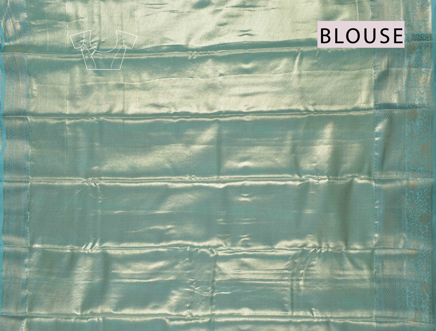 Golden Light Voilet With Sandal Semi Silk Cross Stripes Green Zari Border Pallu Saree