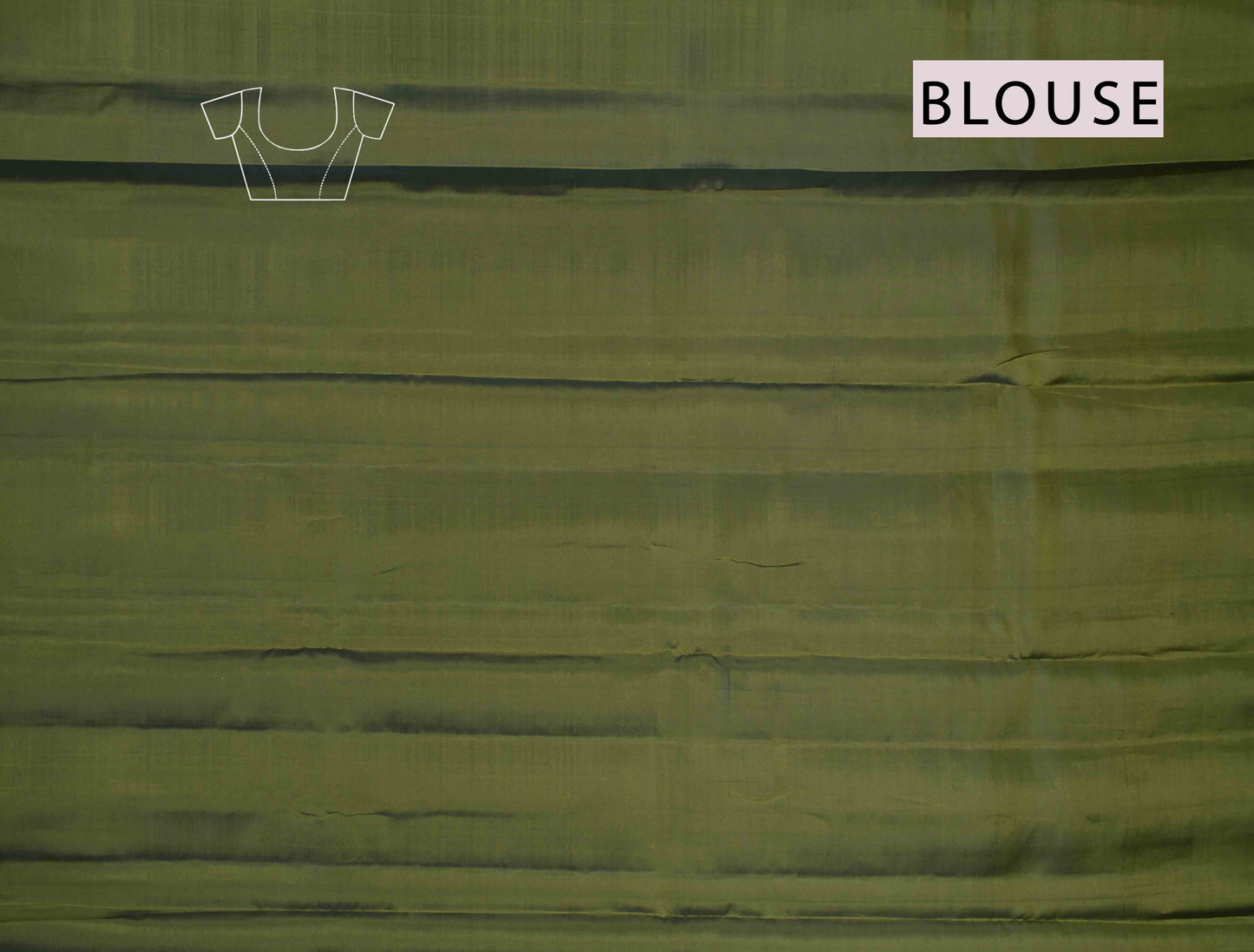 Blue Green Body Fancy Butta Olive Green Border Pallu Semi Soft Silk Saree