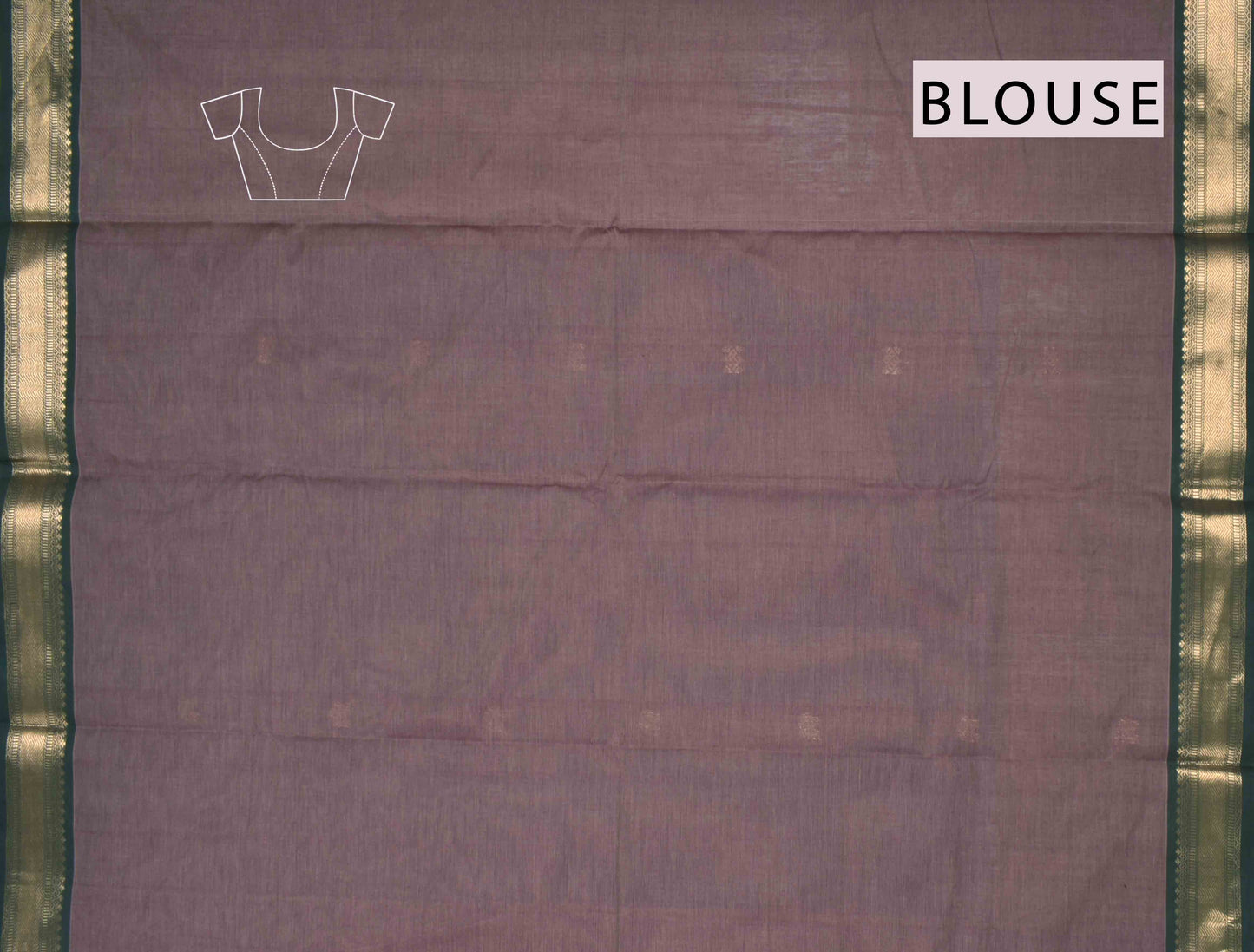 Light Voilet Kanjivaram Pure Cotton Butta Contrast Border Zari Pallu Saree