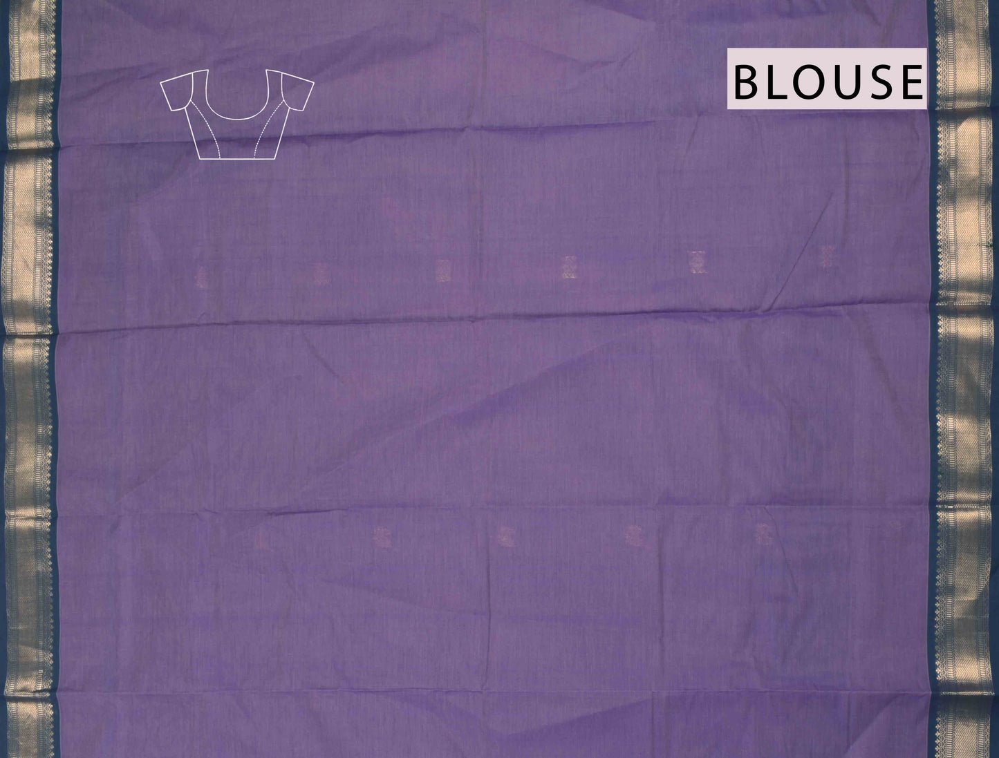 Voilet Kanjivaram Pure Cotton Yazhi Butta Contrast Zari Border Rich Pallu Saree