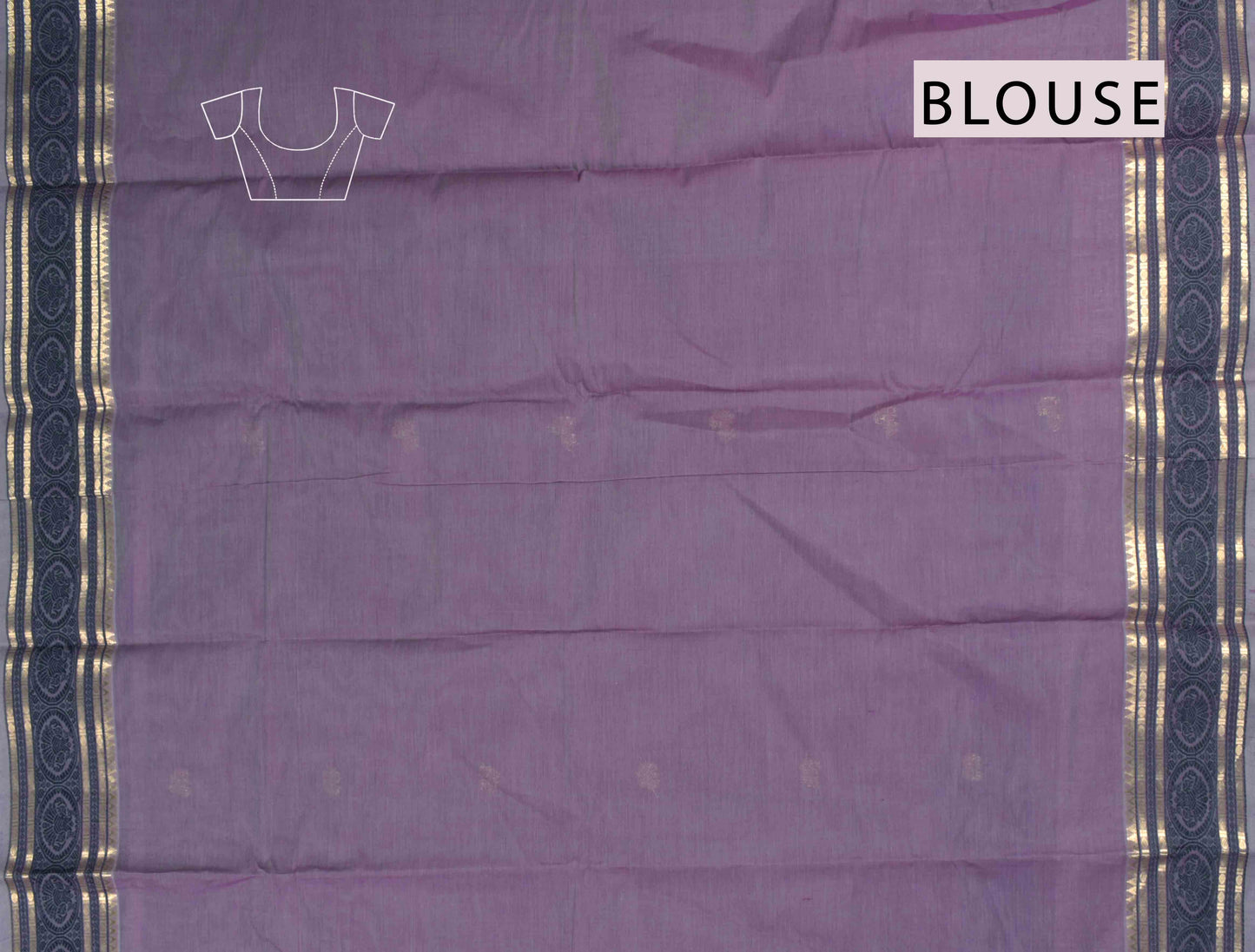 Voilet Kanjivaram Pure Cotton Yazhi Butta Black Zari Border Pallu Saree