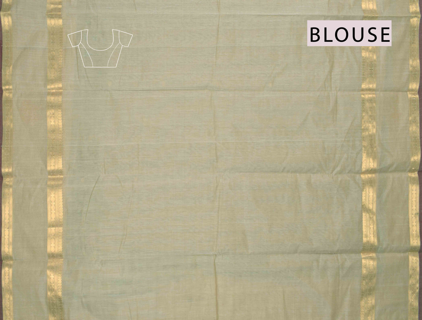 Sandal With Grey Shade Kanjivaram Pure Cotton Zari Border Peacock Butta Zari Pallu Saree