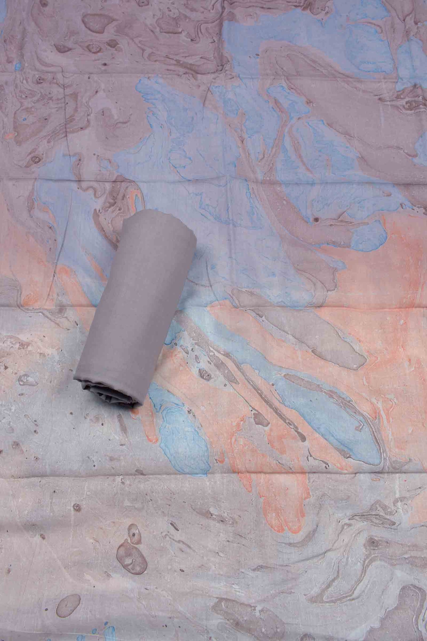 Light Blue Brown Jaipur Cotton Chudithar Material Marble Print Suit