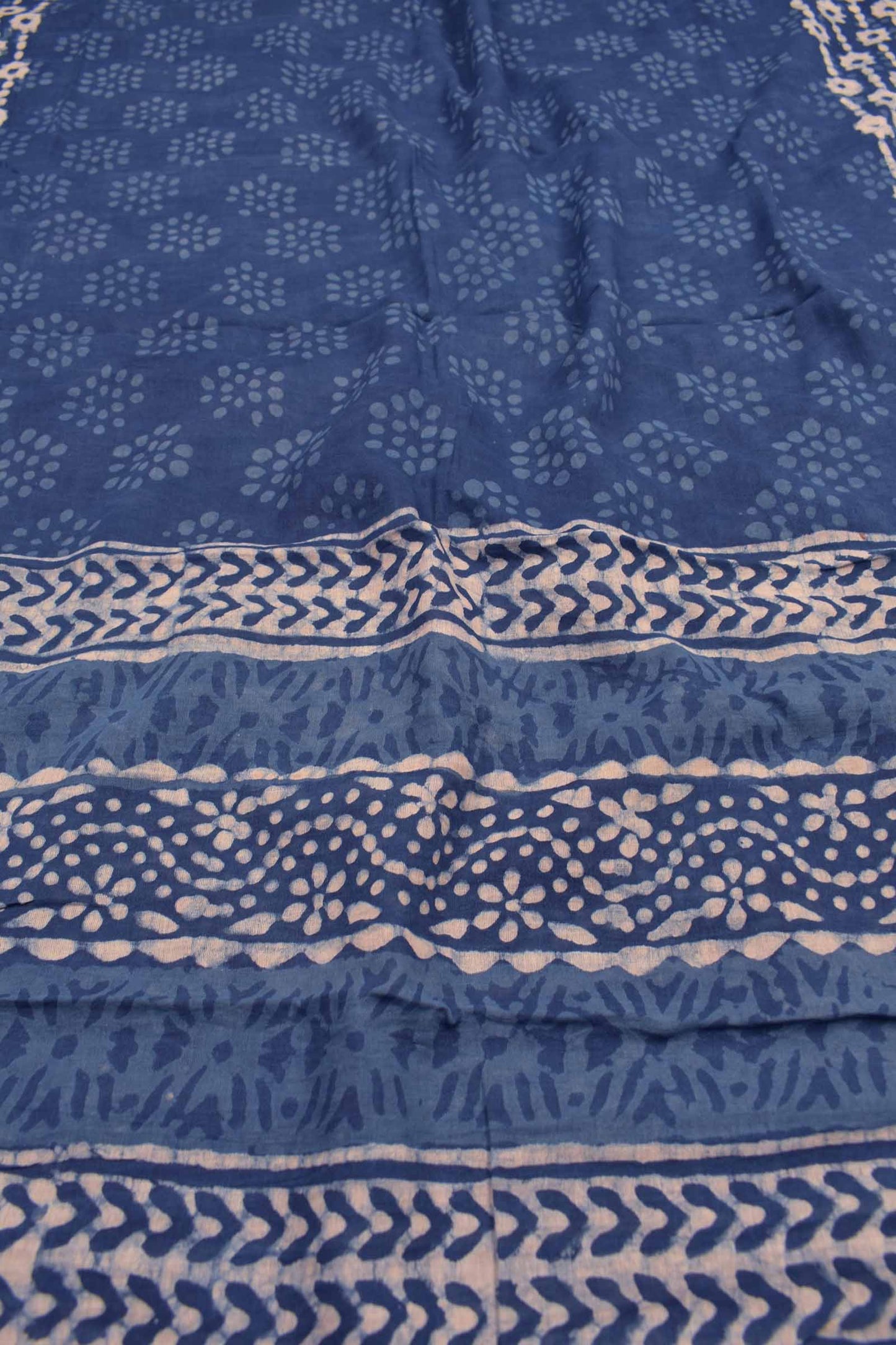 Blue Jaipur Cotton Chudithar Material Star Drop Suit