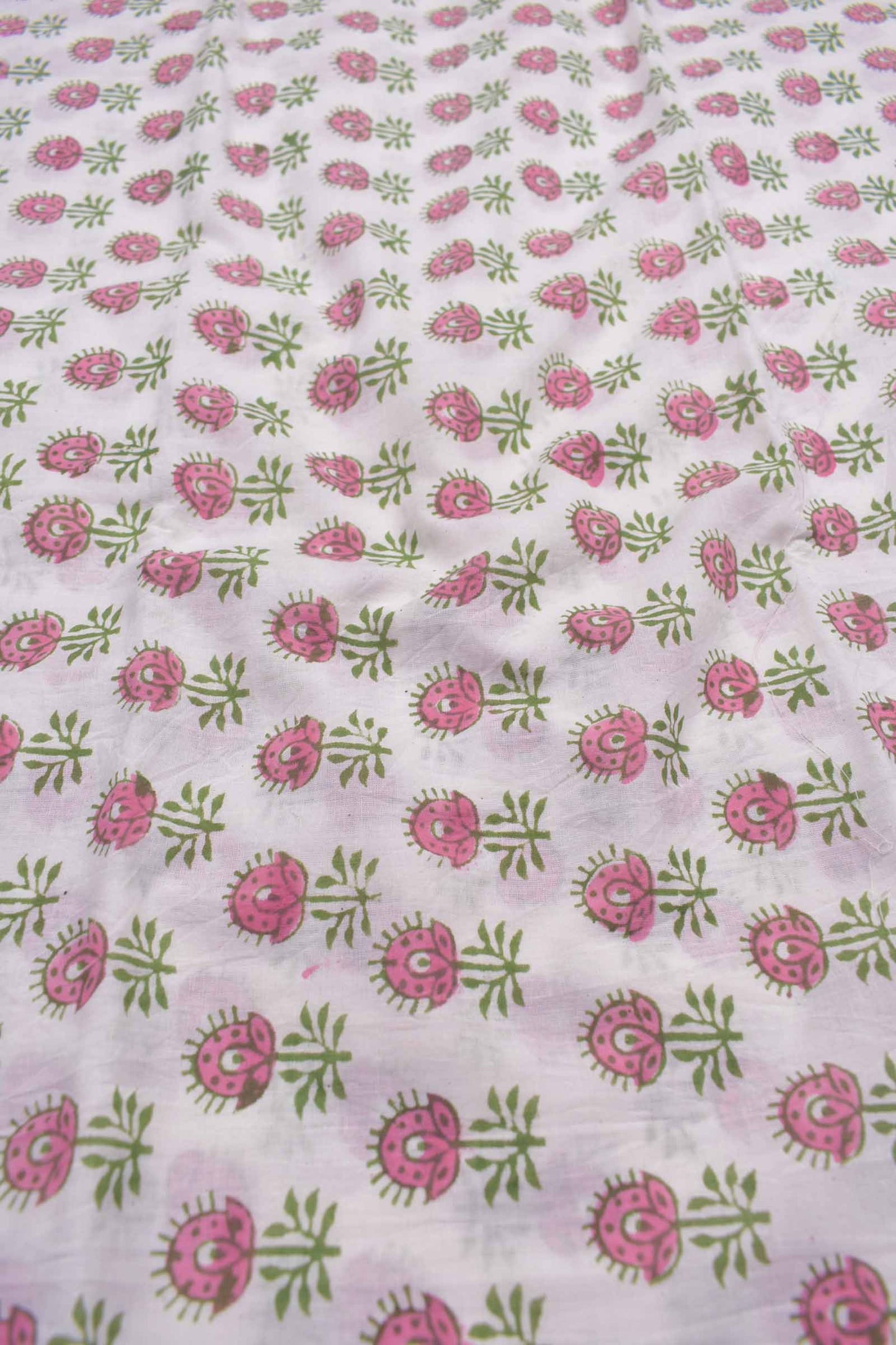 Light Green Kota Cotton Chudithar Material Floral Print Suit