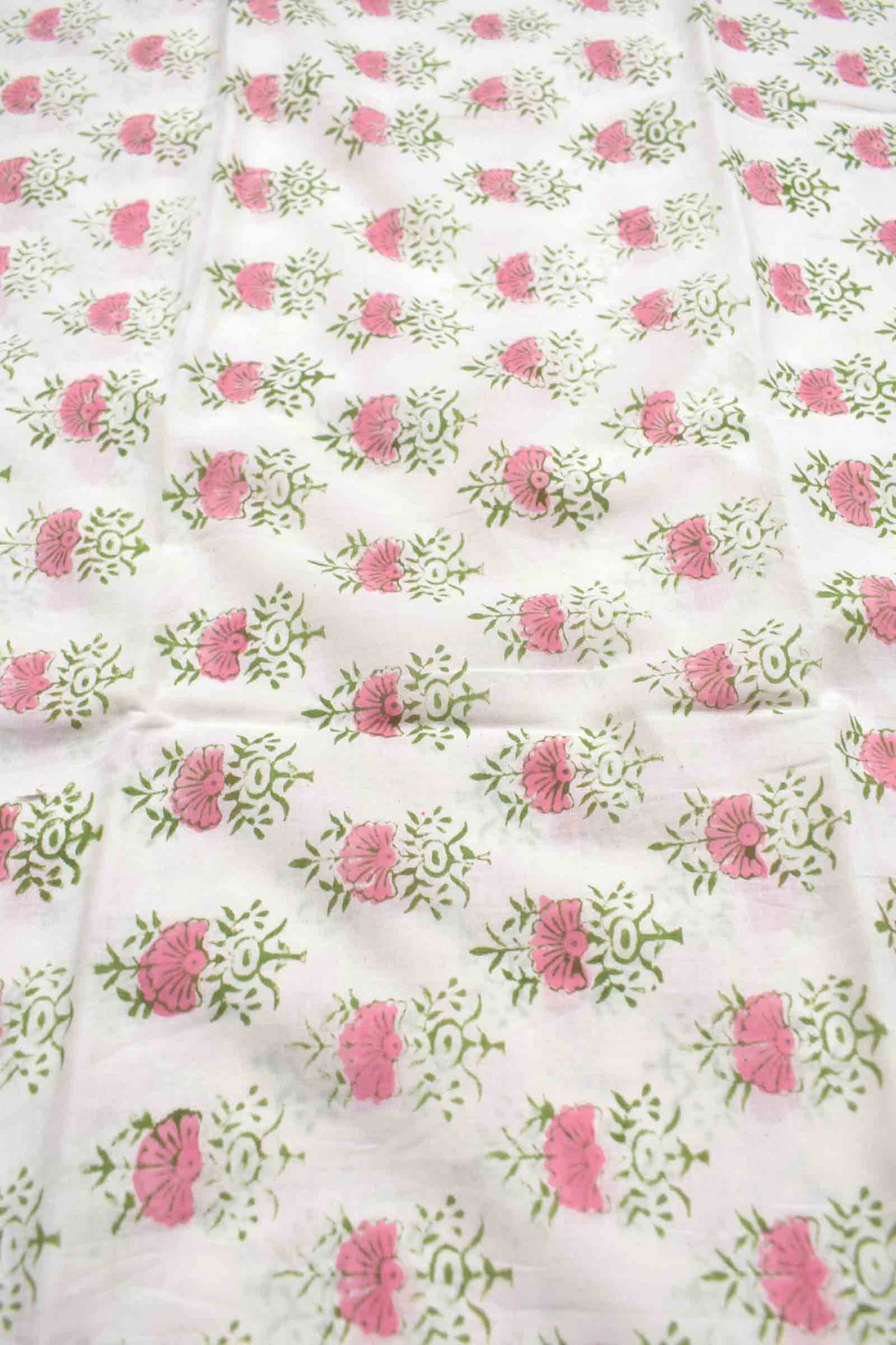 Beige Pink Kota Cotton Chudithar Material Floral Print Suit