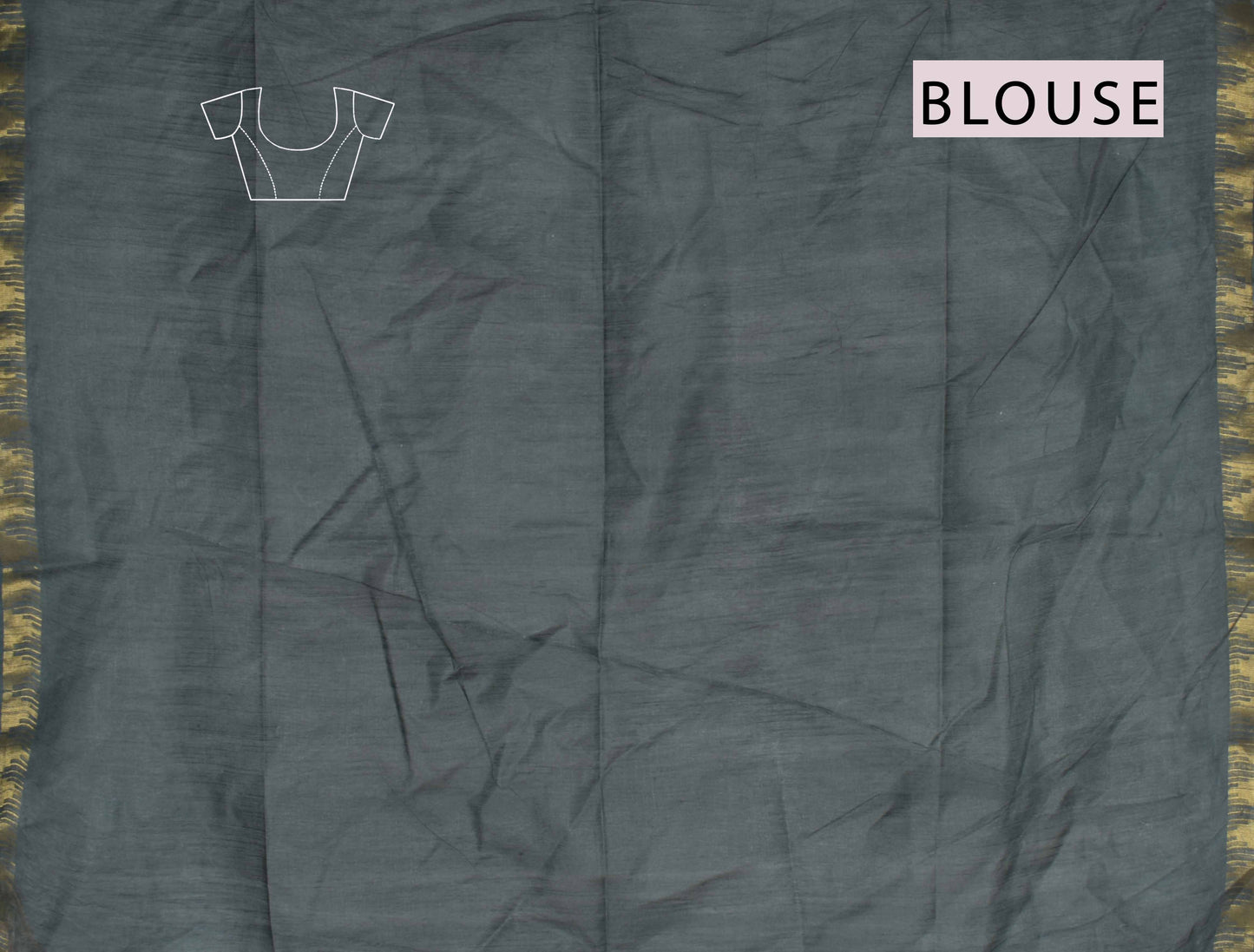 Grey Bengal Cotton Floral Kalamkari Style Zari Border Stripes Pallu Saree