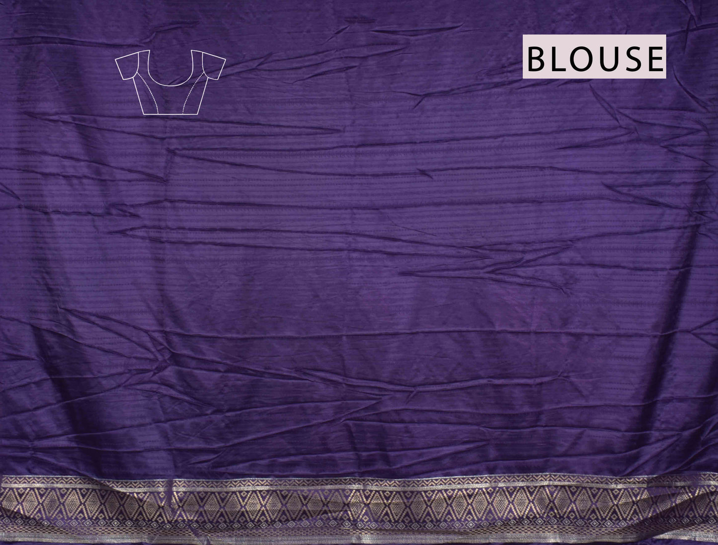 Dark Violet Pure Dola Fancy Heer Butta Zari Border Saree