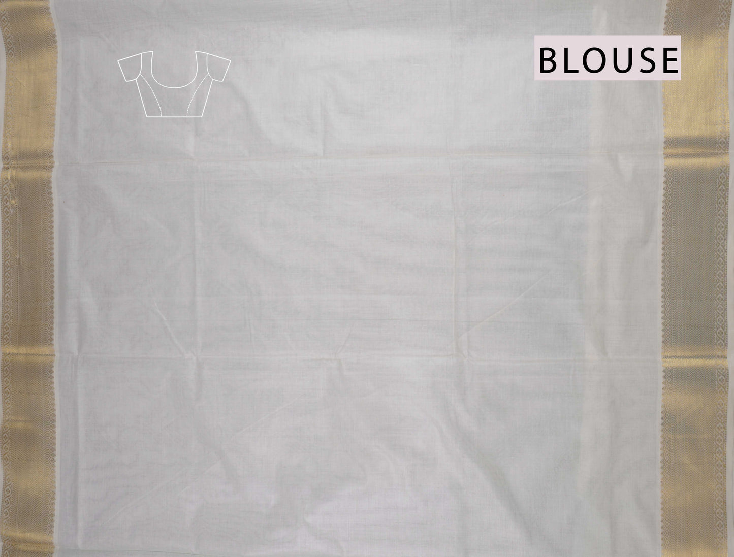 Off White Pure Kerala Cotton Squares Butta Parrots Pallu Saree