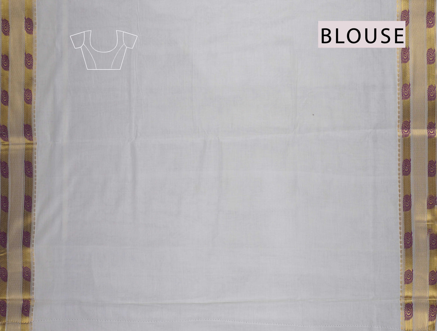 Off White Pure Kerala Cotton Mayil Iragu Butta Rich Golden Peacock Pallu Saree