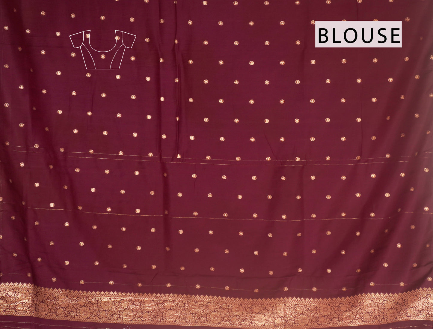 Burgundy Dola Zari Lines Little Birds Butta Fancy Zari Pallu Saree