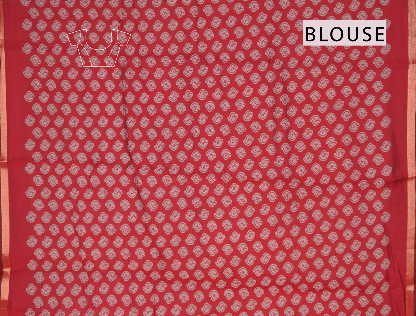 Peacock Blue Cotton Kalamkari Lotus Printed Saree