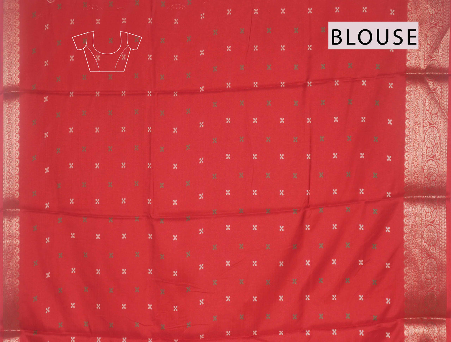 Red Semi Dola Mandala Print Saree