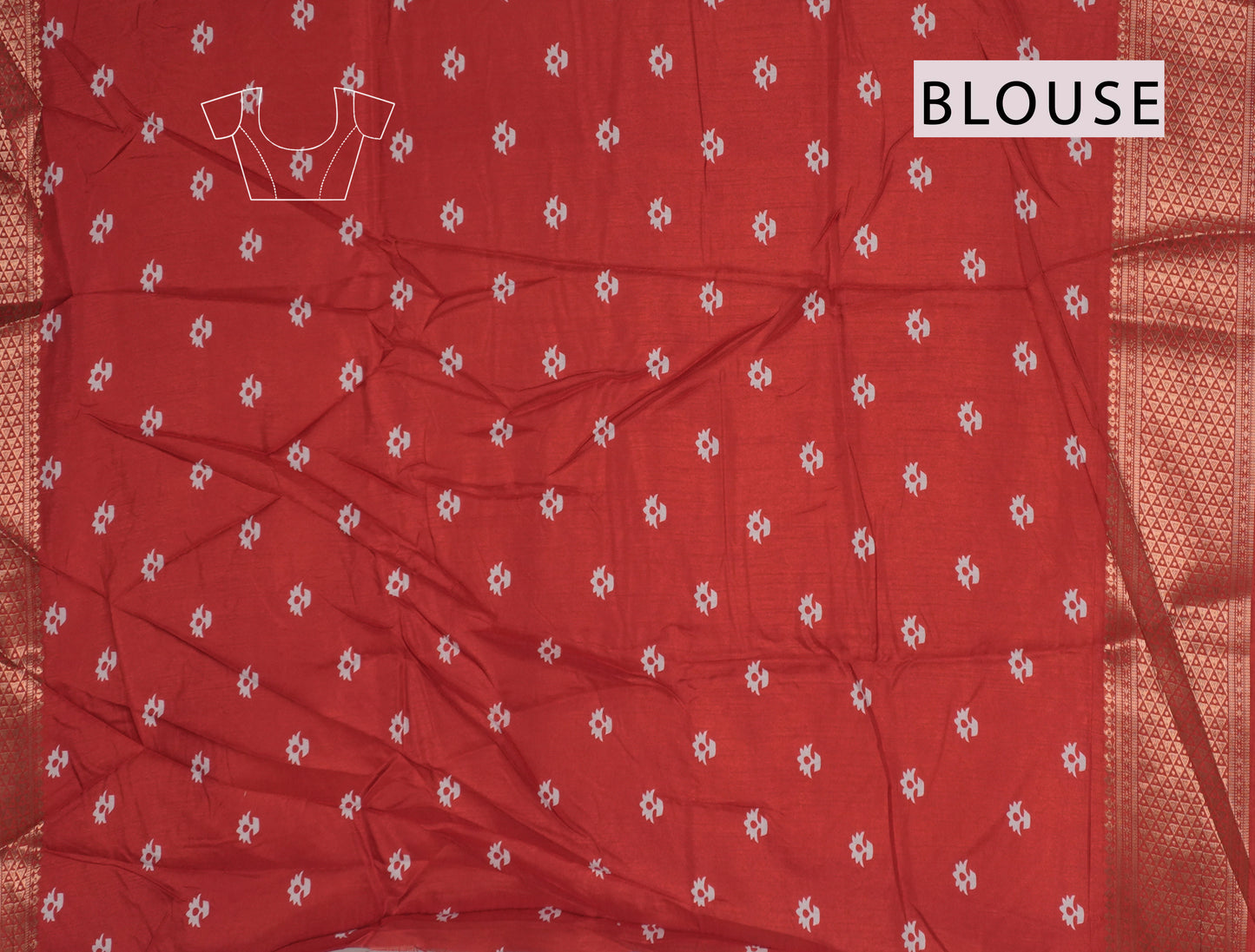 Black With White Semi Dola Zari Border Ajrakh Pallu Saree