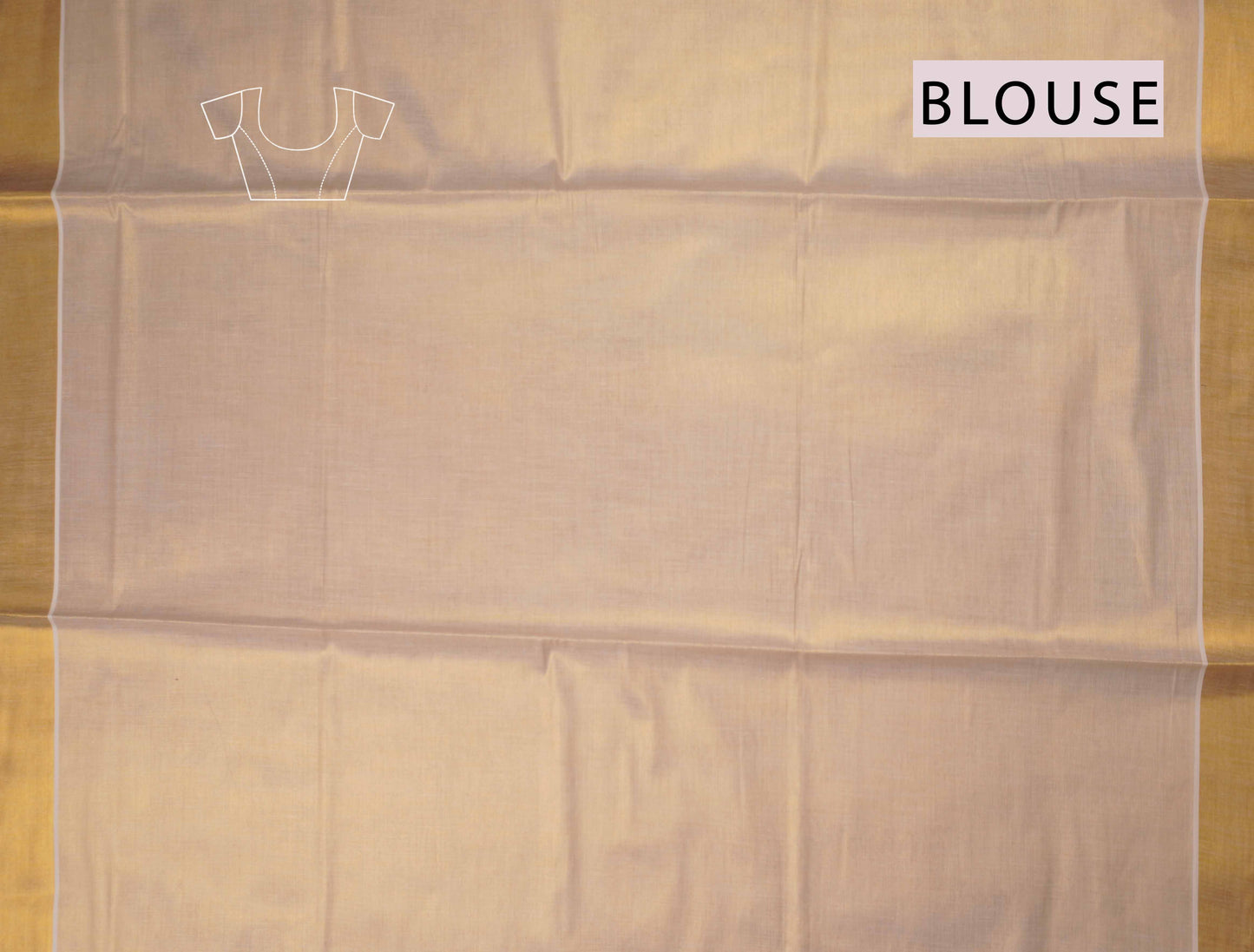 Off White Kerala Tissue Minimalistic Plain Body Golden Zari Border Saree