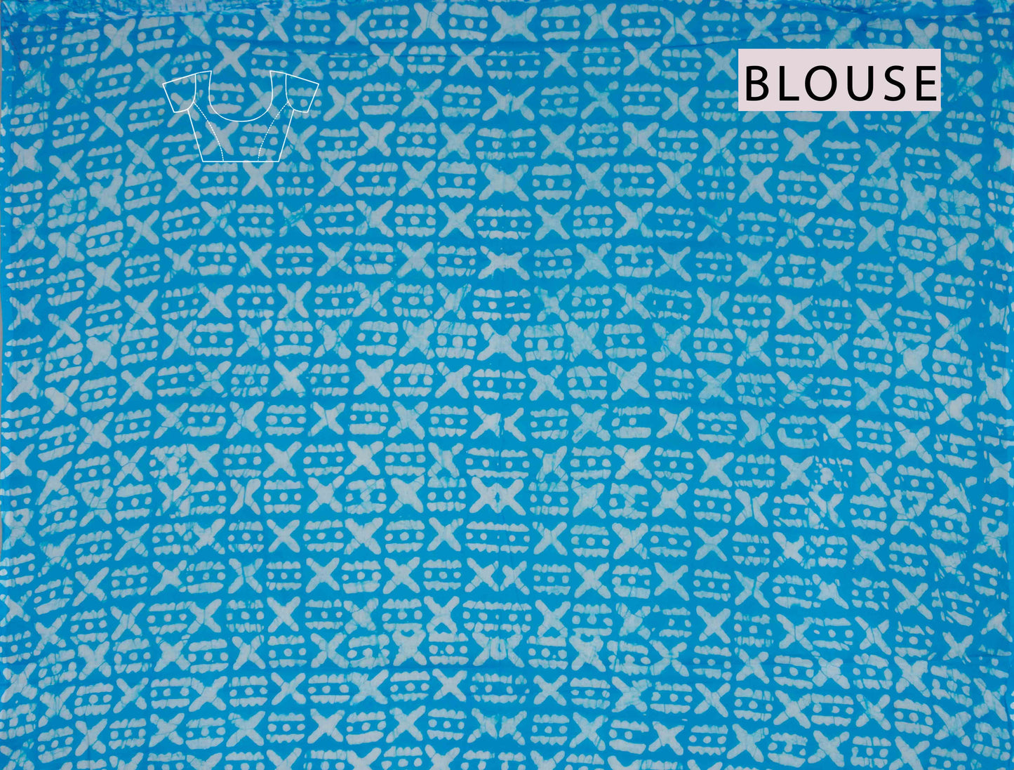 Light Blue Jaipur Cotton Blue Butterfly Print Saree