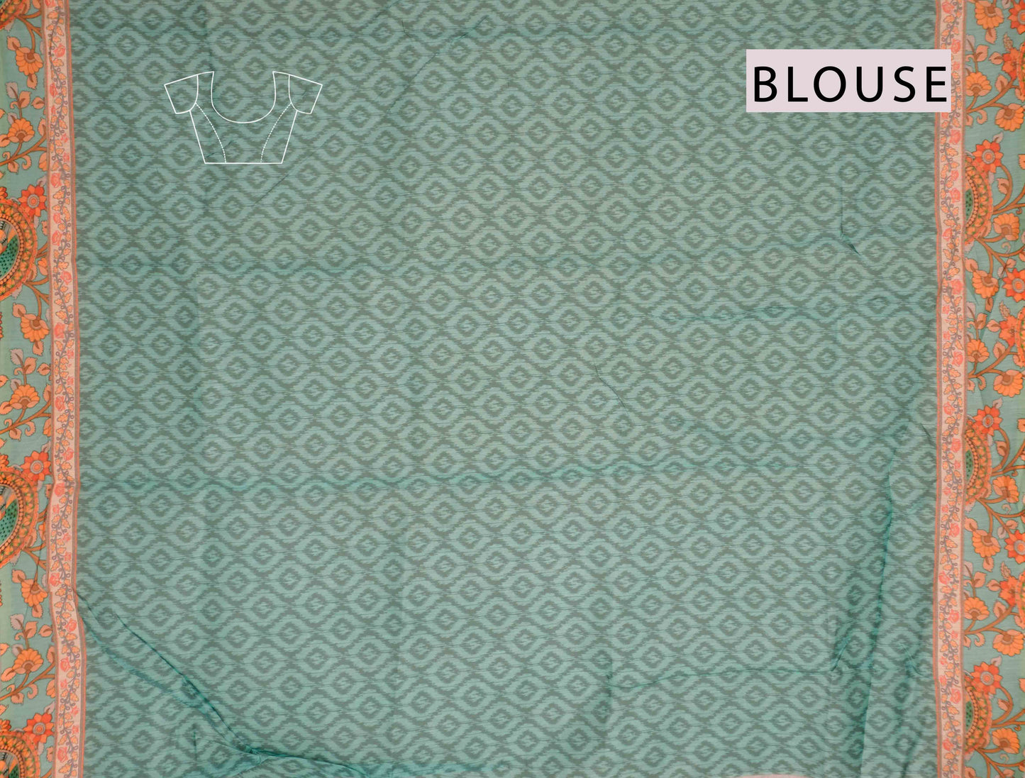 Pink Semi Chanderi Cotton Ikkat Style Print Saree