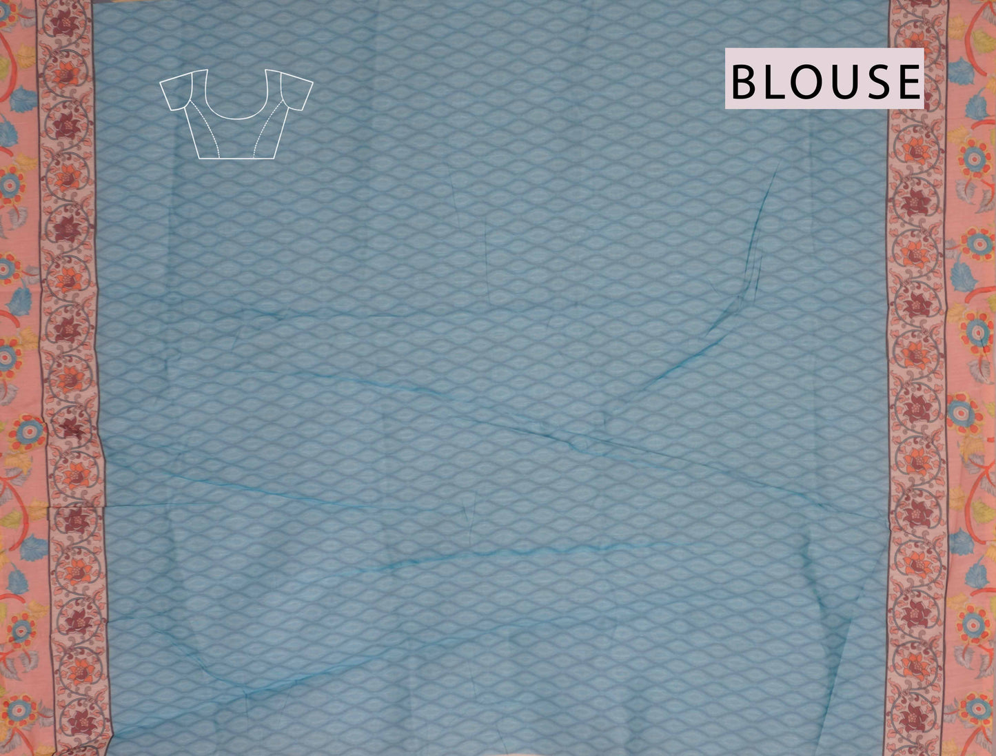 Grey Semi Chanderi Cotton Kalamkari Style Pallu Saree