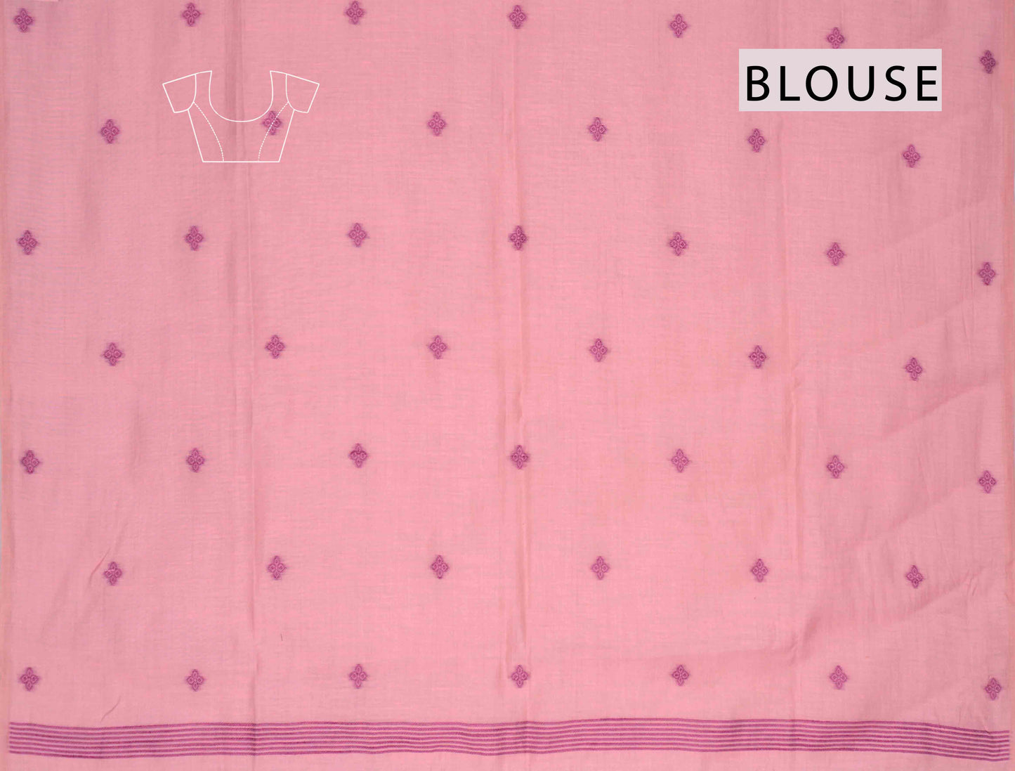 Pink Soft Bengal Cotton Mini Bengal Butta Saree