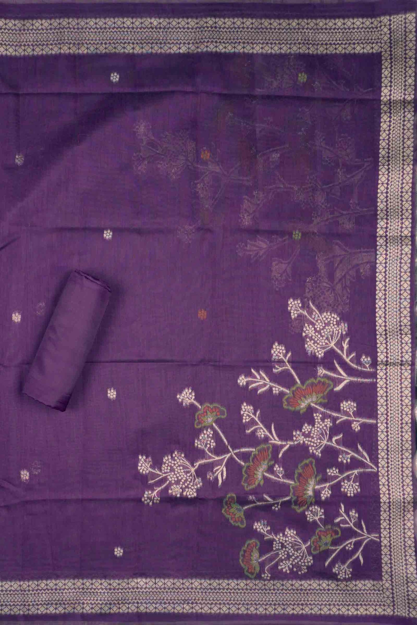 Violet Pure Cotton Chudithar Material Bloom Edit Suit