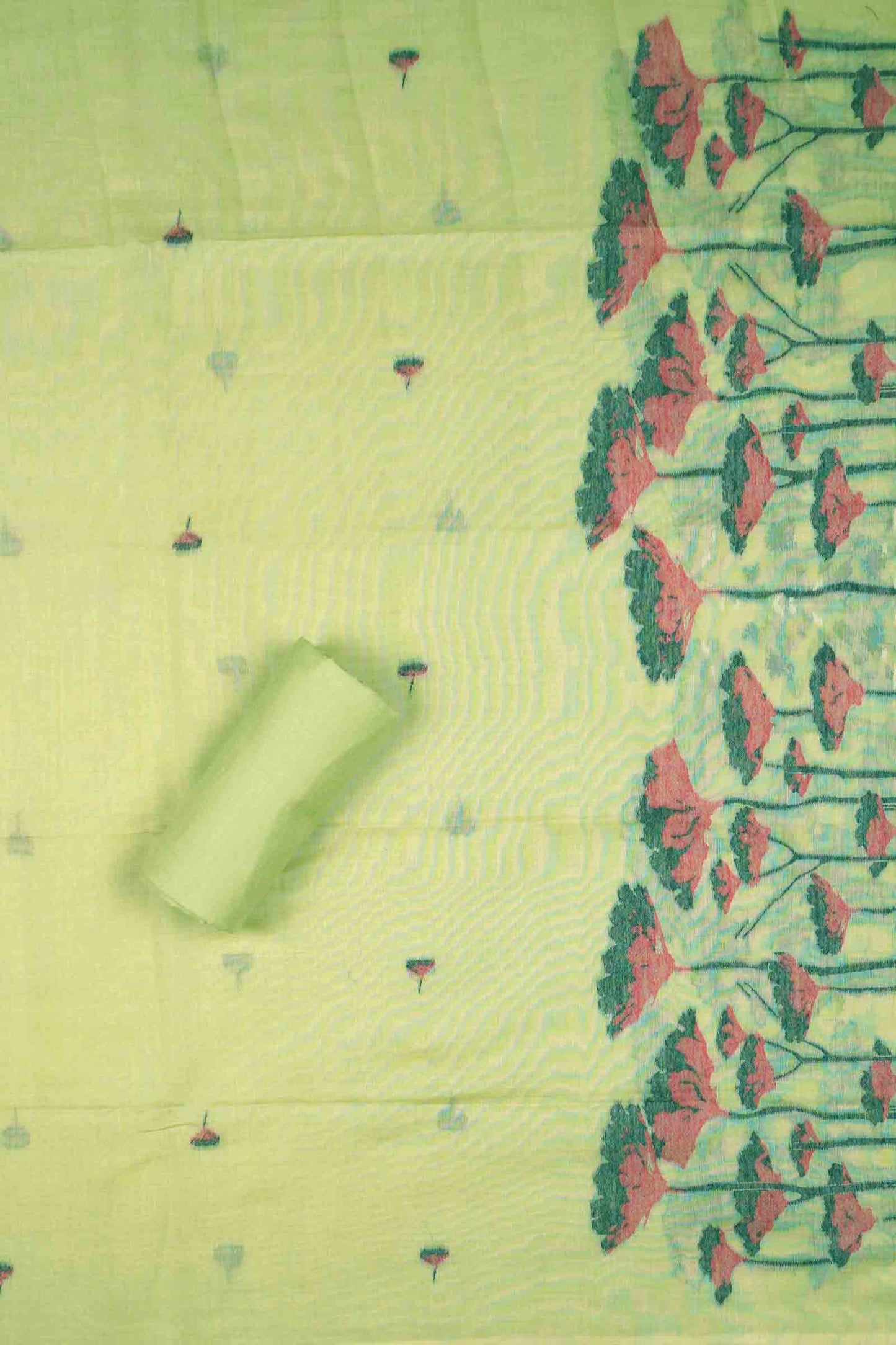 Light Green Pure Cotton Chudithar Material Gardens By the Bay Suit
