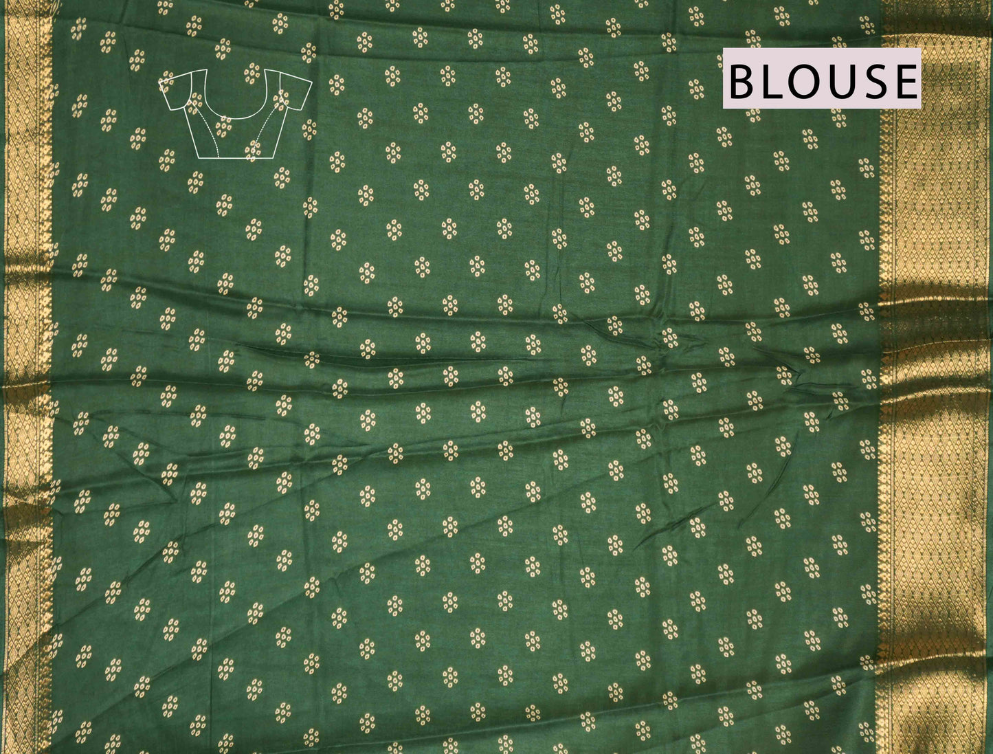 Green Semi Dola Fancy Stripes Print Zari Border Saree