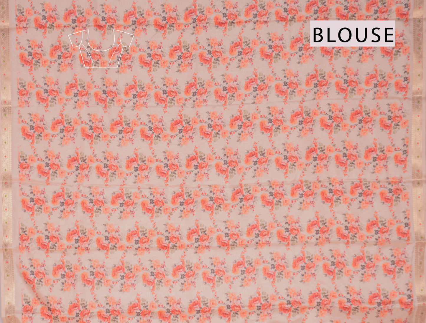 Green Printed Rangoli Print Floral Border Saree