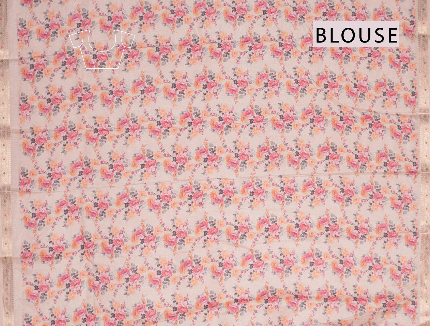 Black Printed Rangoli Print Floral Border Saree NAA234