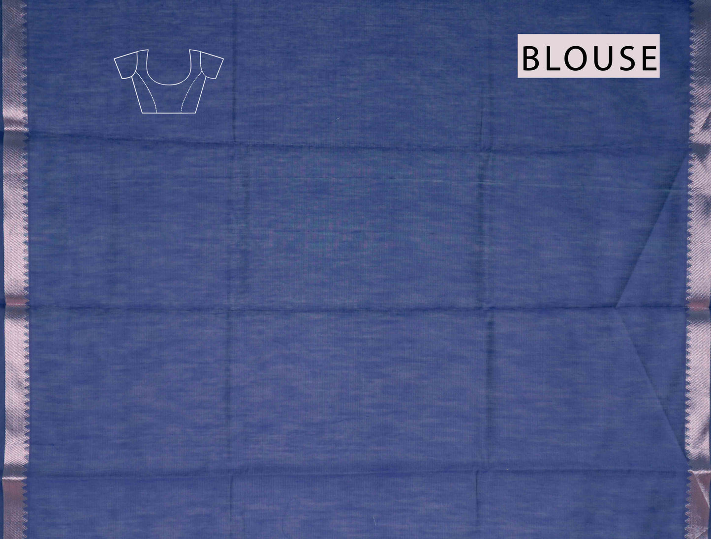 Mid-Night Blue Semi Maheswari Cotton Chandrika Checks Butta Saree