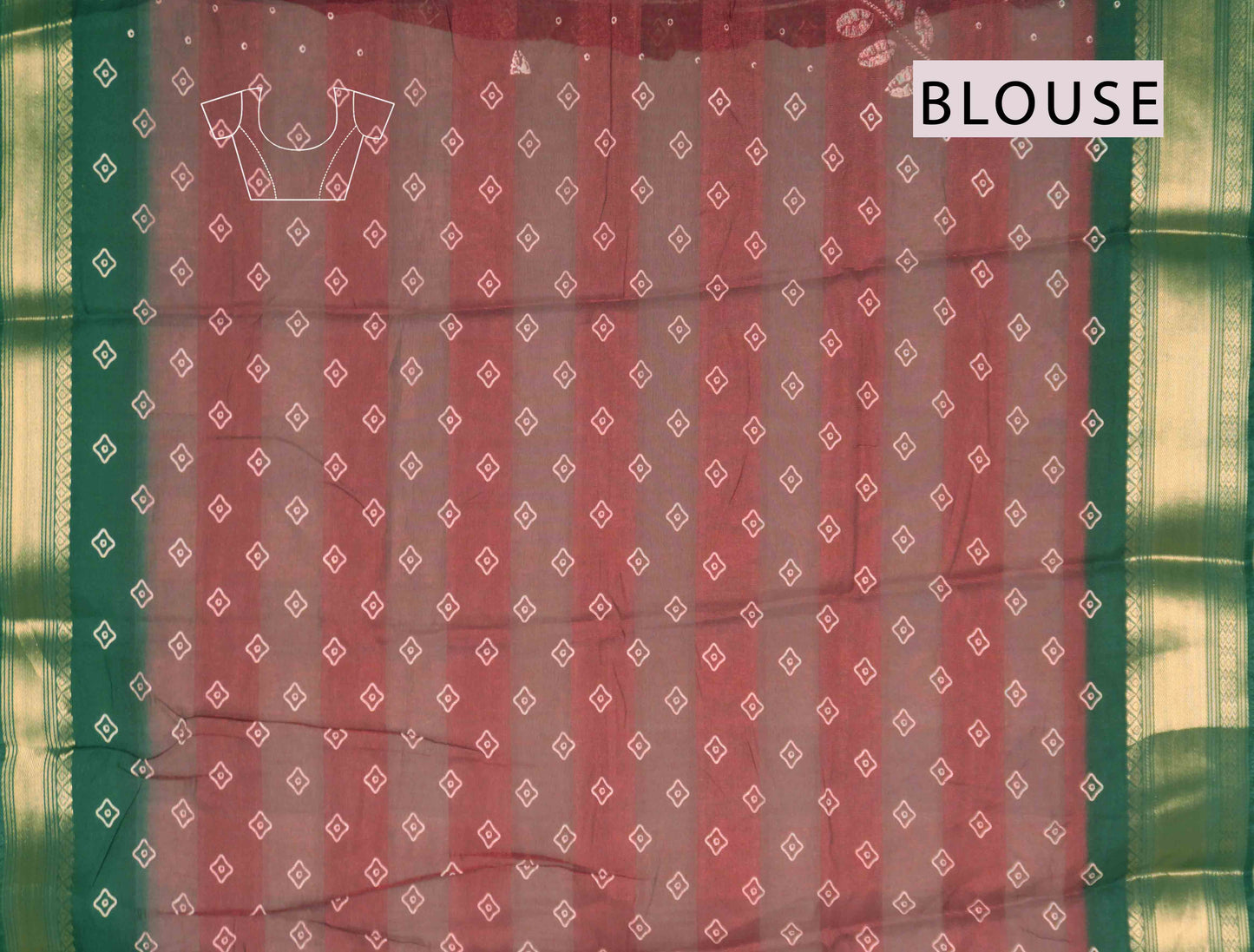 Maroon Printed Cotton LeafLine Print Zari Border Saree