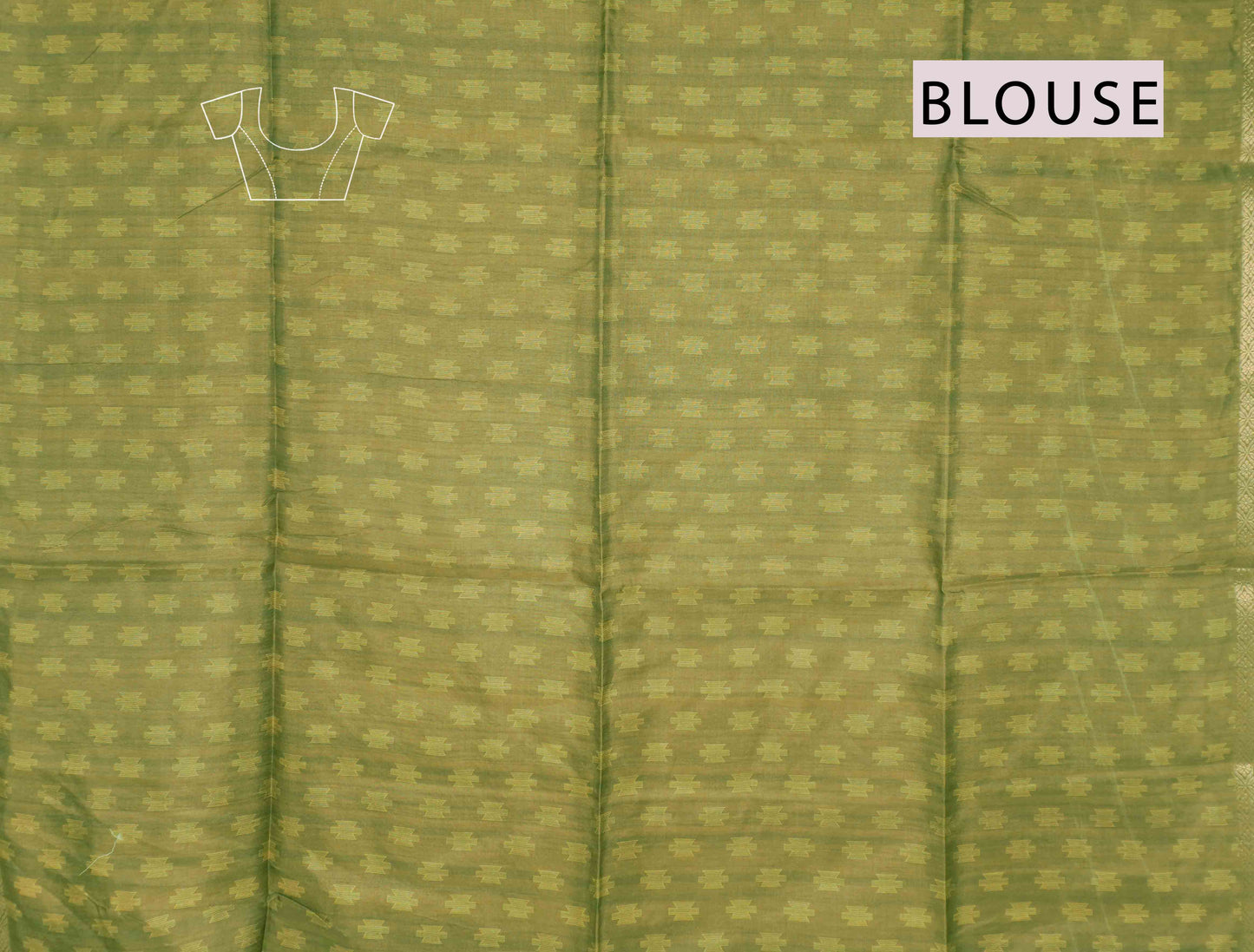 Olive Green Semi Tussar Blooming Magic Prints Art Border Saree