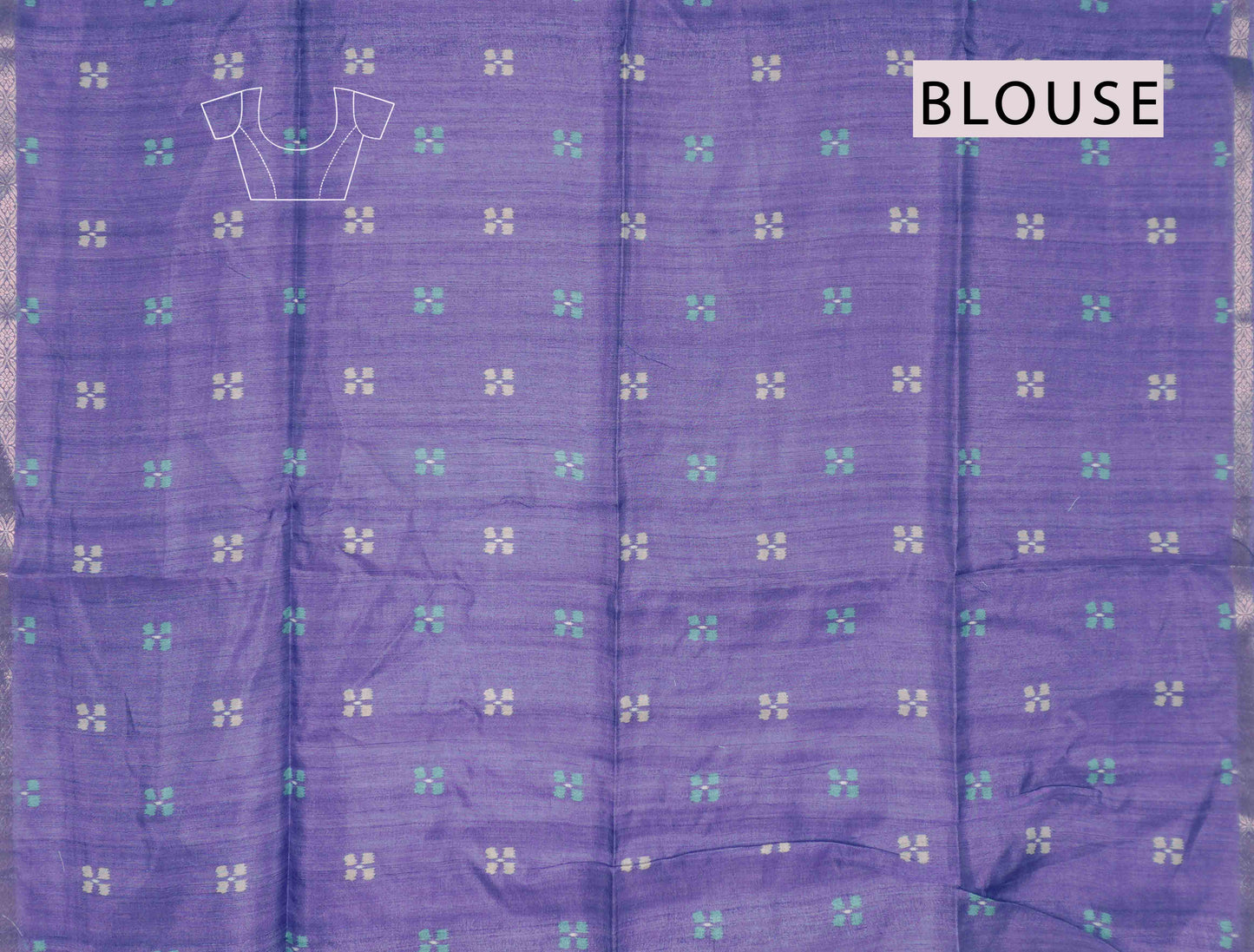 Lavander Semi Tussar Blooming Magic Prints Crane Border Saree
