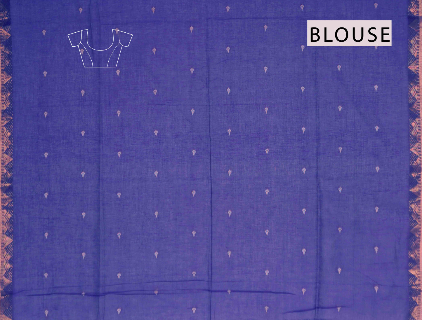 Violet Soft Bengal Cotton Mini Tilaka Butta Block Zari Pallu Saree