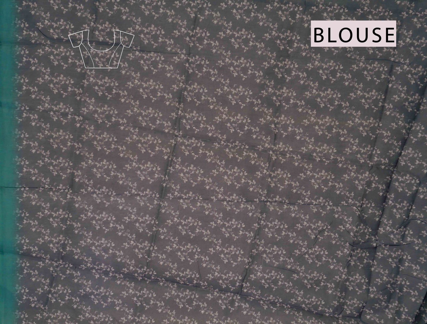 Green Semi Chanderi Pleasant Pond Print Saree