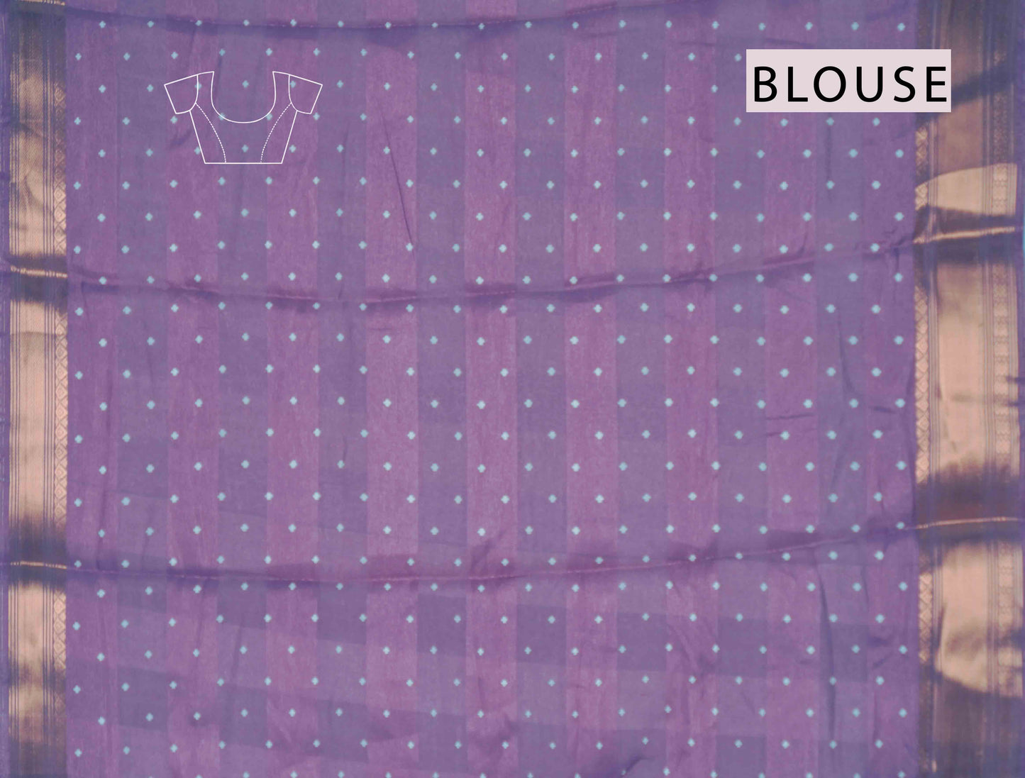 Violet Self Checks Bandhini Style Prints Fancy Cotton Saree