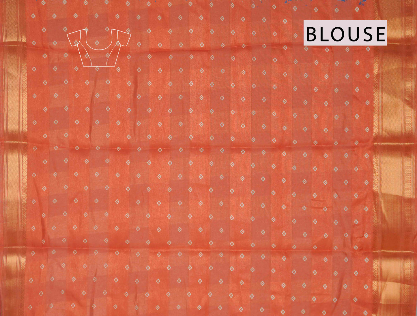 Orange Chirpy Bird Digital Print Zari Border Fancy Cotton Saree