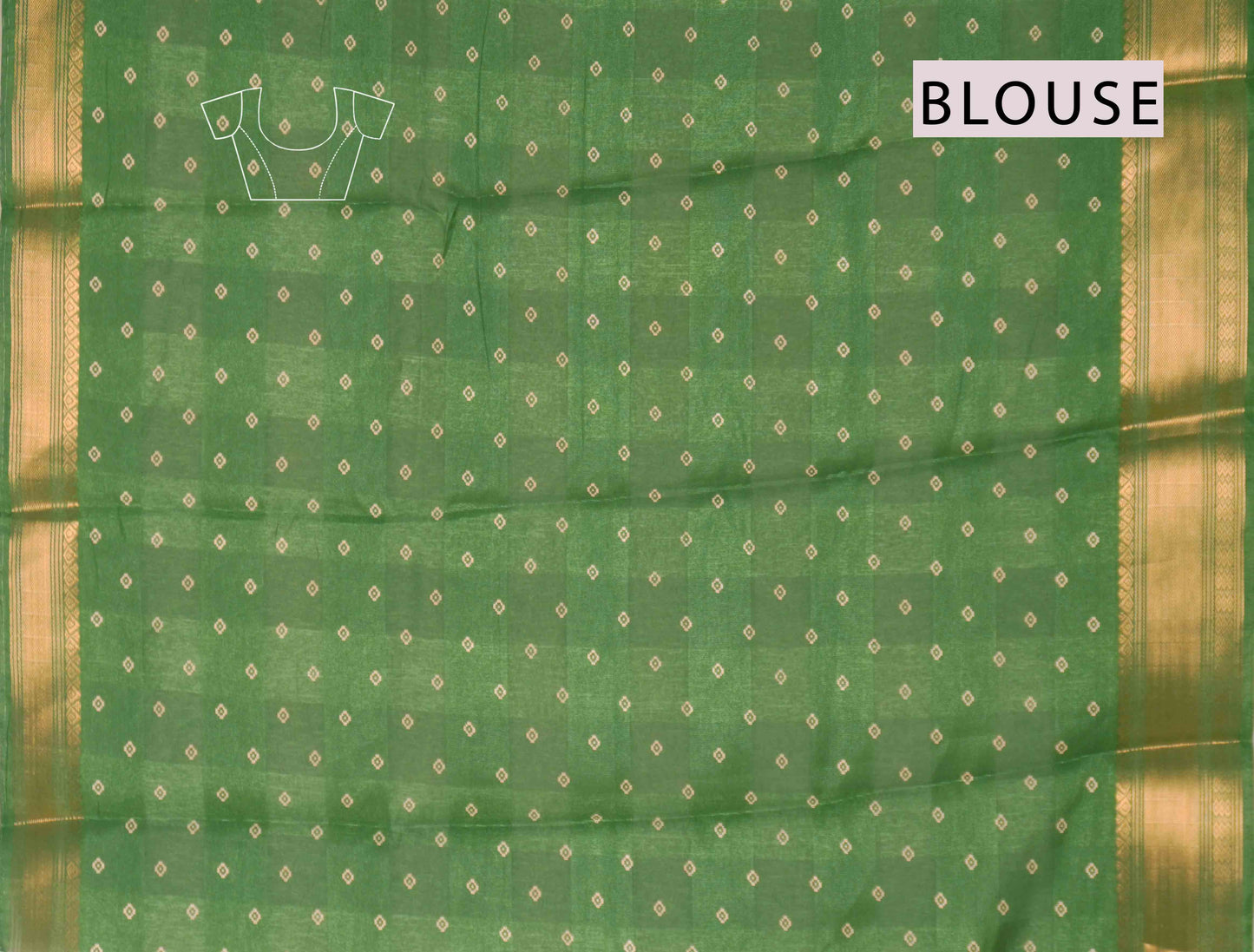 Green Chirpy Bird Digital Print Zari Border Fancy Cotton Saree