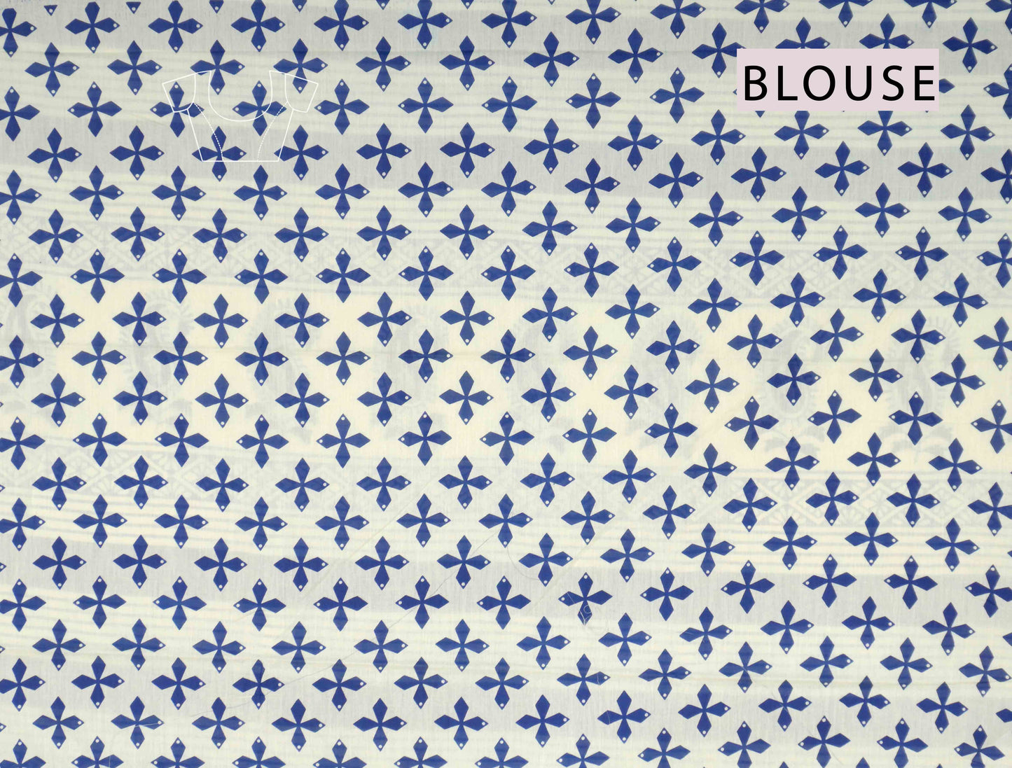 Blue Jaipur Cotton Hand Block Buttas Saree
